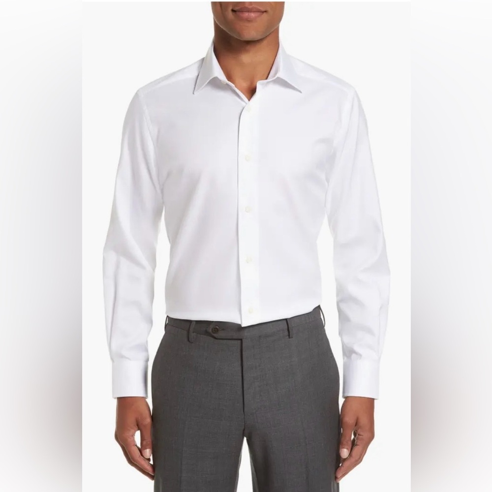 Trim Fit Royal Oxford Dress‎ Shirt David Donahue